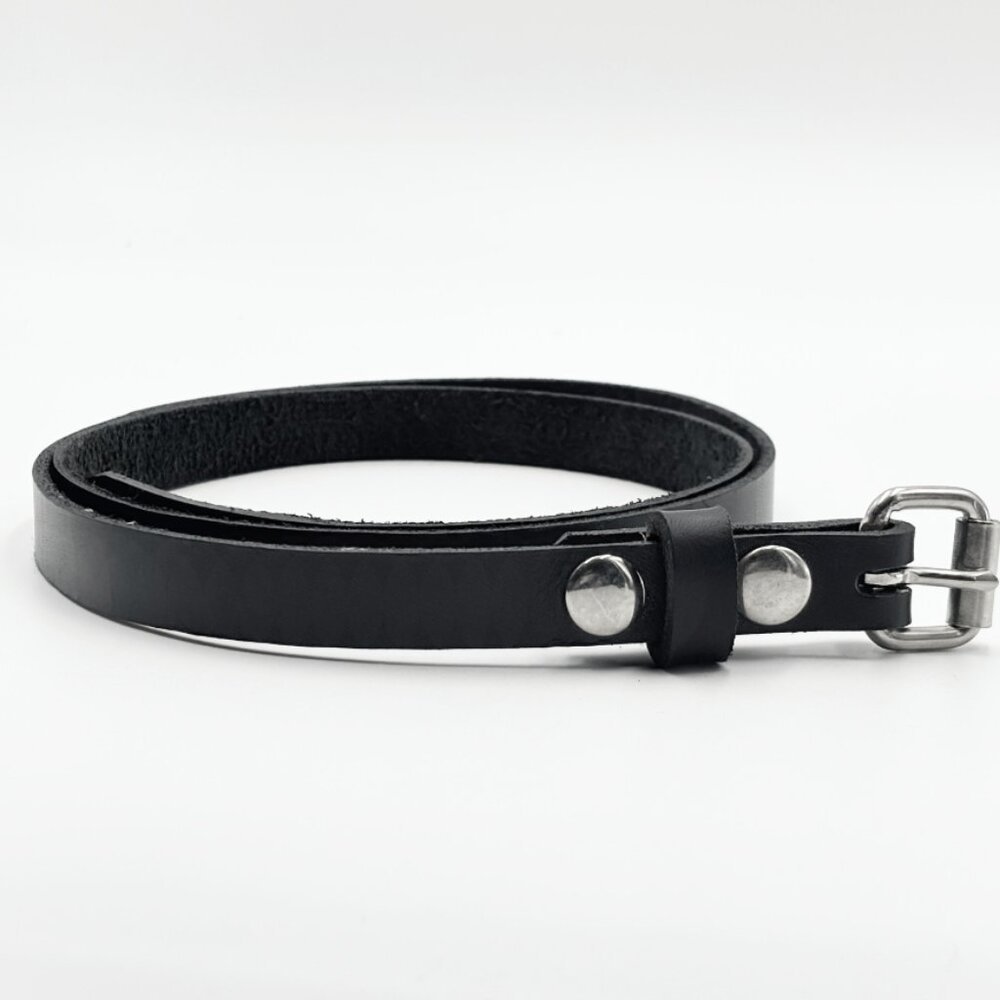 1-Row Black Leather Belt by Nemesis Leather - New Deadstock